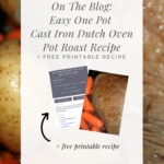 The pot roast with carrots in one photo and a snippet of the recipe in the other photo.