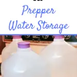 Water being stored in plastic milk jugs.