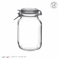 Bormioli Rocco Clear Fido 67.75 oz. Glass Storage Jar: Airtight Lid With Leak Proof Gasket, Wide Mouth Kitchen Food Container - For Zero Waste Air Tight Preserving Jam, Spices, Coffee, Sugar & Herbs