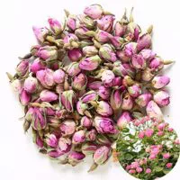TooGet Fragrant Natural Pink Rose Buds Rose Petals Organic Dried Rosa Damascena Wholesale, Culinary Food Grade - 2 OZ