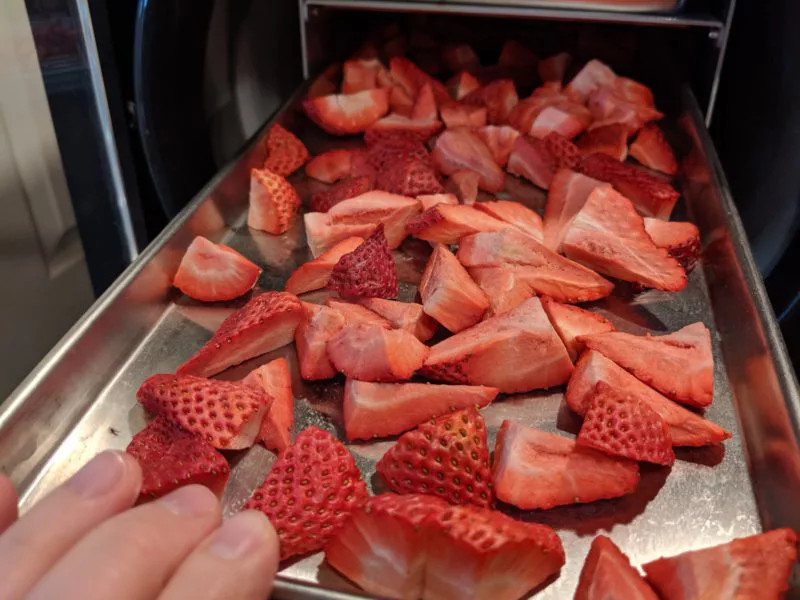 Freeze dried strawberries.