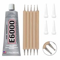 Bundle - E6000 3.7 Ounce (109.4mL) Tube Industrial Strength Adhesive for Crafting, 4 Snip Tip Applicator Tips and Pixiss Art Dotting Stylus Pens 5 pcs Set