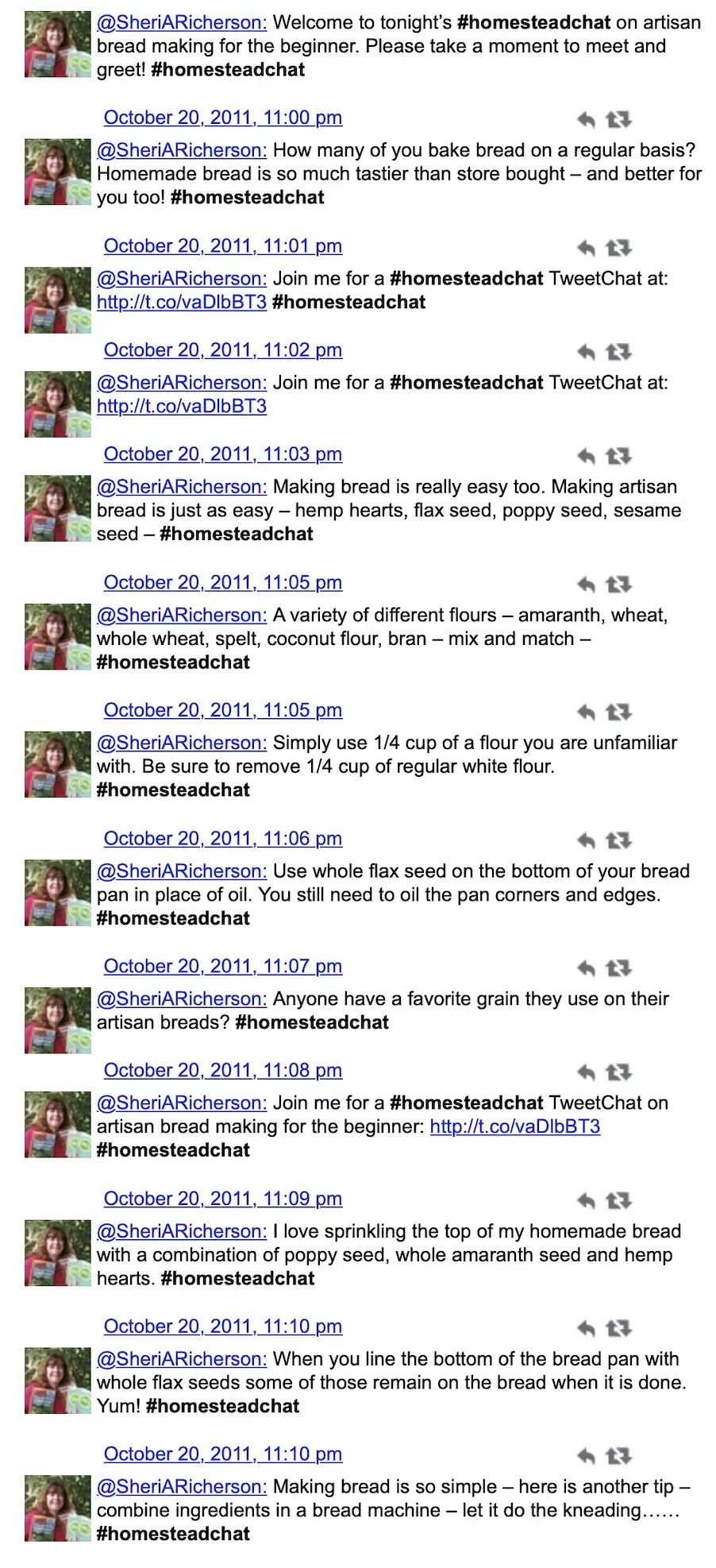 homesteadchat tweetchat archives