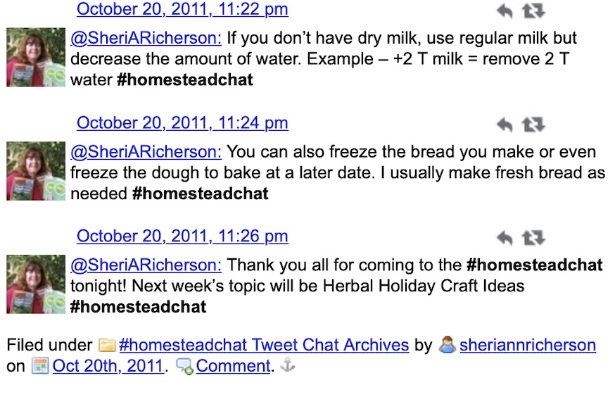homesteadchat tweetchat archives
