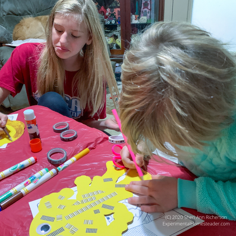 Grandkids crafting.