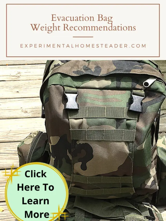 Evacuation Beg Weight Recommendations