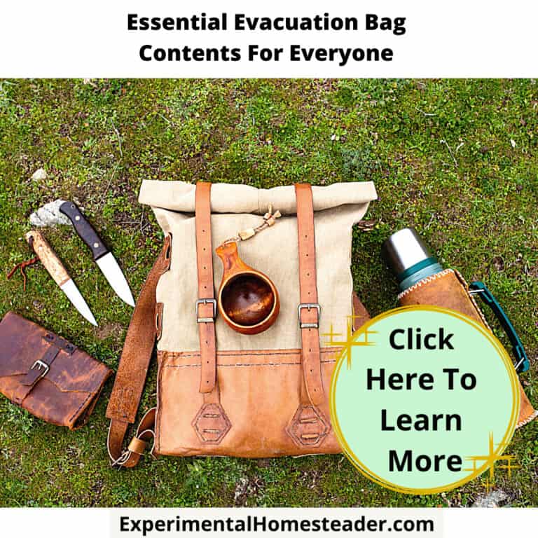 Emergency survival kit for homesteading and outdoor preparedness with essential gear and tools.