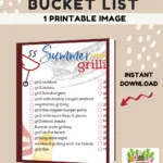 an ad for a printable summer grilling bucket list