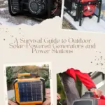 Various images of gas and solar powered generators and power stations.