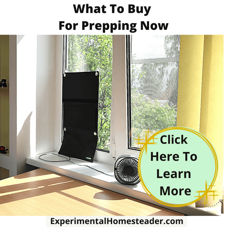 Climate control desktop fan on windowsill for preppers.