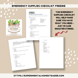 Emergency Supplies Checklist Freebie