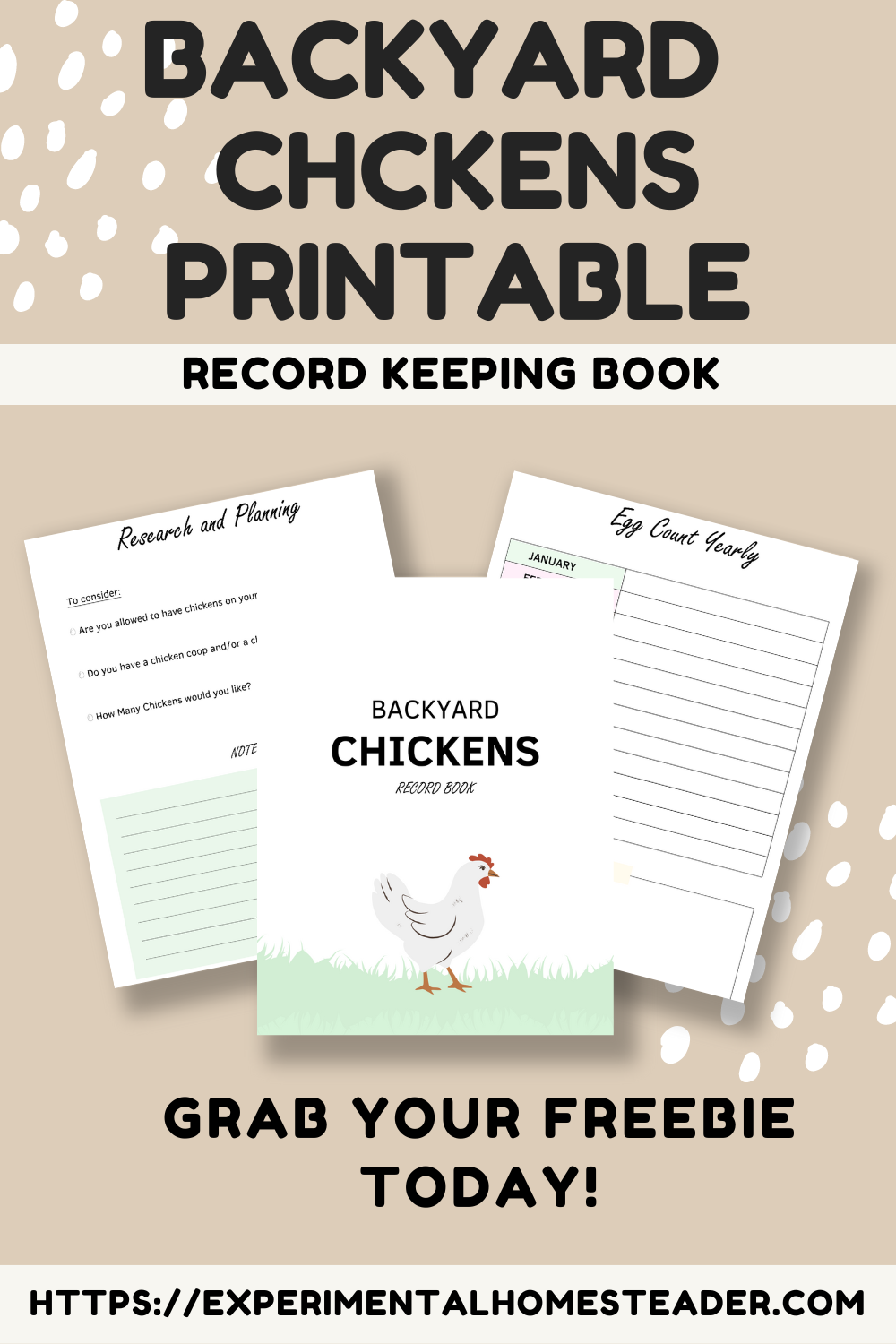 Opt-In Backyard Chicken Keeping Record Book Printable Freebie