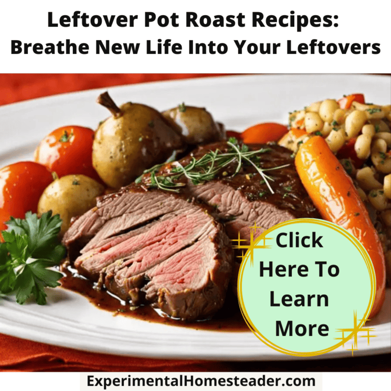 Roast beef dinner with vegetables and herbs, perfect for leftover pot roast recipes.