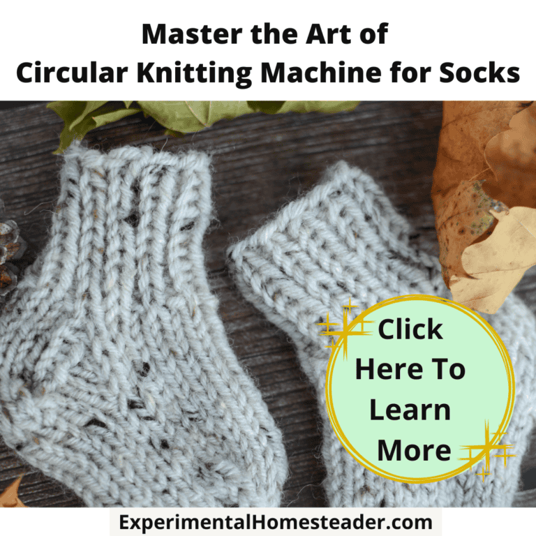 Knitted socks using circular knitting machine, handmade sock knitting craft, DIY knitting tutorial, sock making techniques, homesteading skills.