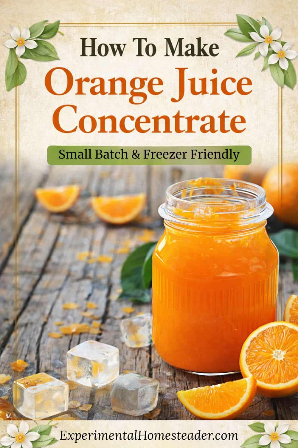 How to make orange juice concentrate at home using fresh oranges and freezer-friendly storage methods.
