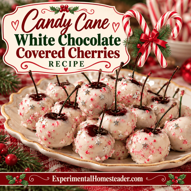 Candy Cane White Chocolate Covered Cherries - blog and Pinterest image