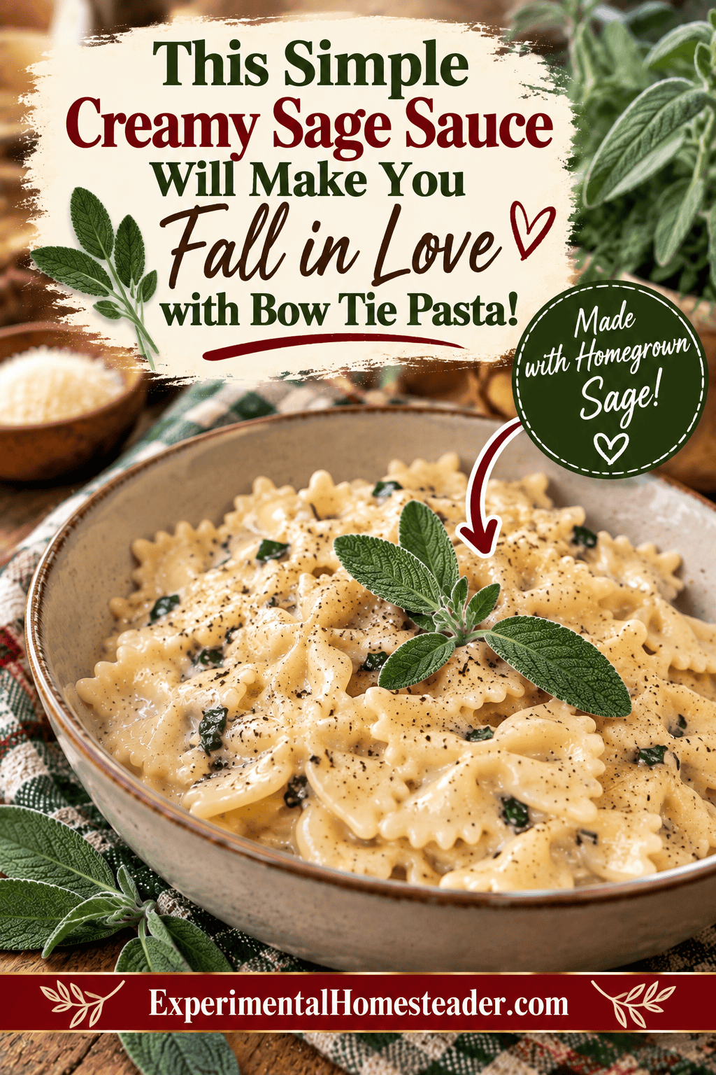 Why sage adds flavor to creamy bow-tie pasta