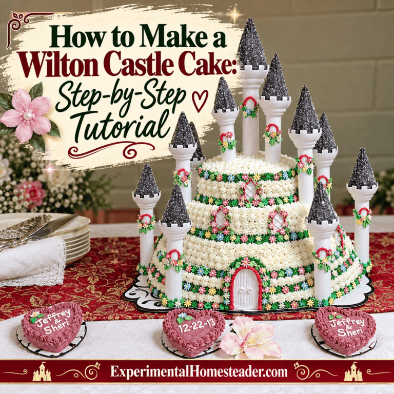 How to make a Wilton castle wedding cake with gum paste flowers